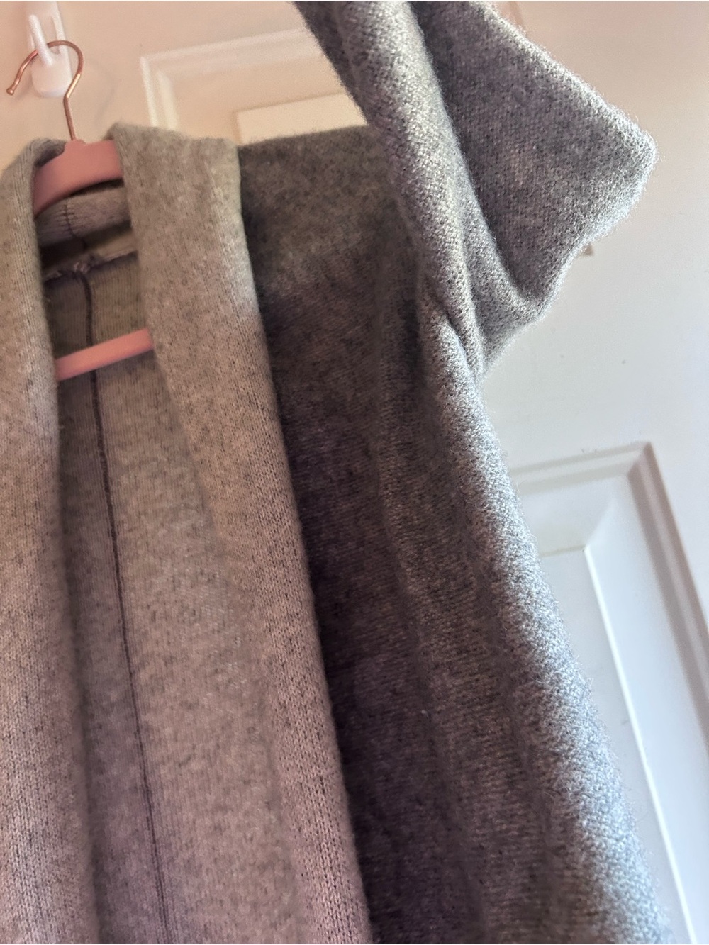 Babaton Gray Wool Cashmere Long Open Cardigan Sweater Pockets - Picture 11 of 16